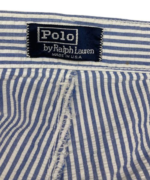 POLO RALPH LAUREN（ポロ・ラルフローレン）POLO RALPH LAUREN (ポロ・ラルフローレン) シアサッカーストライプパンツ ブルー サイズ:サイズ詳細参照の古着・服飾アイテム