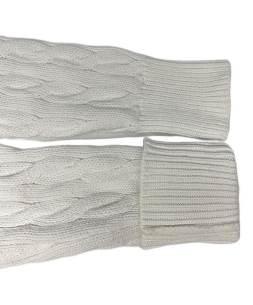 POLO RALPH LAUREN（ポロ・ラルフローレン）POLO RALPH LAUREN (ポロ・ラルフローレン) ケーブル丸襟カーディガン ホワイト サイズ:Ｓの古着・服飾アイテム