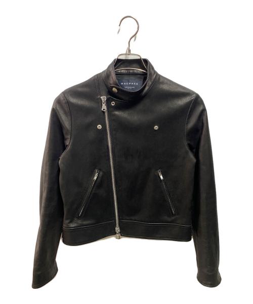 MACPHEE（マカフィー）MACPHEE (マカフィー) ラムレザーライダースジャケット ブラック サイズ:ｓの古着・服飾アイテム