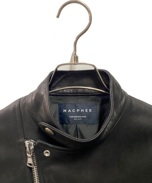 MACPHEE（マカフィー）MACPHEE (マカフィー) ラムレザーライダースジャケット ブラック サイズ:ｓの古着・服飾アイテム