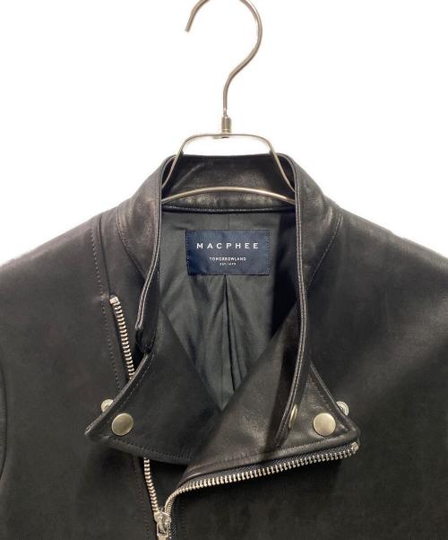 MACPHEE（マカフィー）MACPHEE (マカフィー) ラムレザーライダースジャケット ブラック サイズ:ｓの古着・服飾アイテム