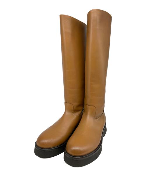 pas de calais（パドカレ）pas de calais (パドカレ) ジップロングブーツ ブラウン サイズ:38の古着・服飾アイテム