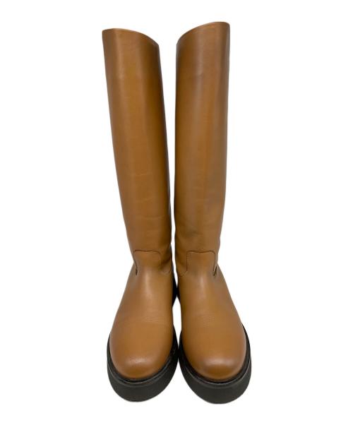 pas de calais（パドカレ）pas de calais (パドカレ) ジップロングブーツ ブラウン サイズ:38の古着・服飾アイテム