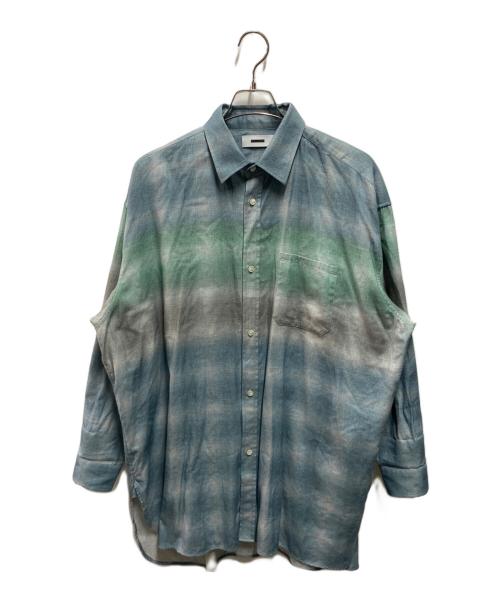 REVERBERATE（リバーバレイト）REVERBERATE (リバーバレイト) ロングフランネルシャツ ブルー×グリーン サイズ:40の古着・服飾アイテム