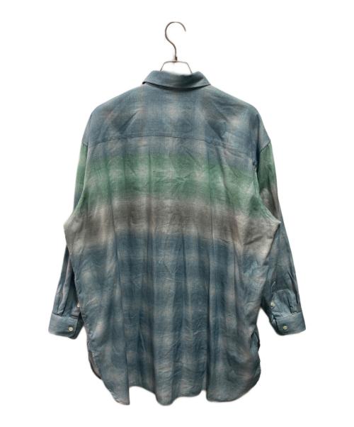 REVERBERATE（リバーバレイト）REVERBERATE (リバーバレイト) ロングフランネルシャツ ブルー×グリーン サイズ:40の古着・服飾アイテム