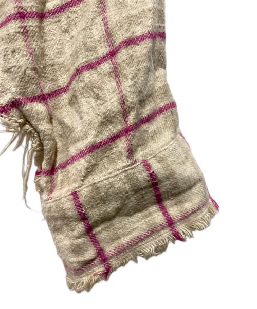 R13（アールサーティン）R13 (アールサーティン) カットオフチェックシャツ ベージュ サイズ:Mの古着・服飾アイテム