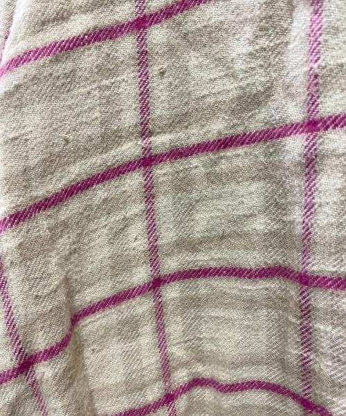 R13（アールサーティン）R13 (アールサーティン) カットオフチェックシャツ ベージュ サイズ:Mの古着・服飾アイテム