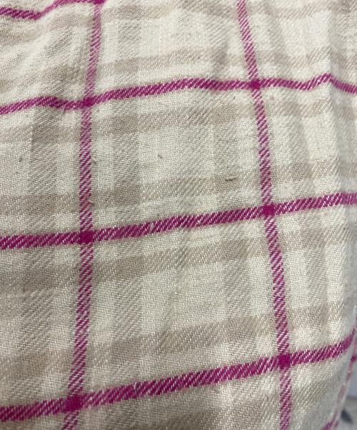 R13（アールサーティン）R13 (アールサーティン) カットオフチェックシャツ ベージュ サイズ:Mの古着・服飾アイテム