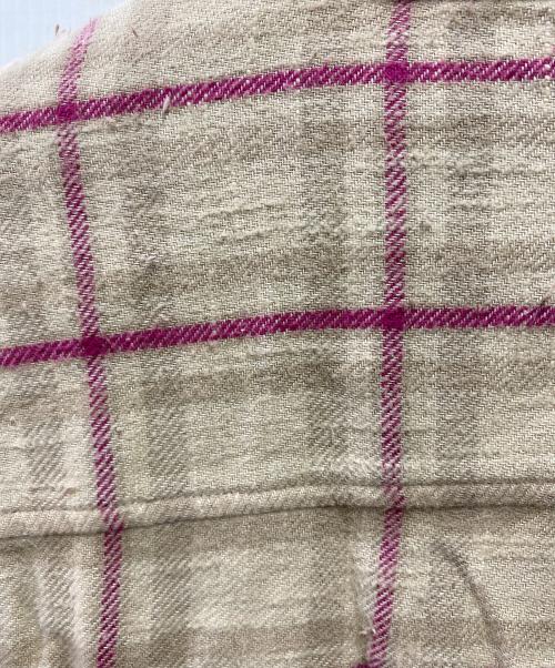 R13（アールサーティン）R13 (アールサーティン) カットオフチェックシャツ ベージュ サイズ:Mの古着・服飾アイテム