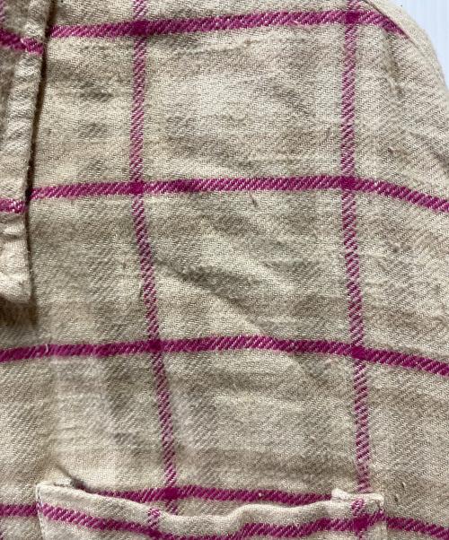 R13（アールサーティン）R13 (アールサーティン) カットオフチェックシャツ ベージュ サイズ:Mの古着・服飾アイテム