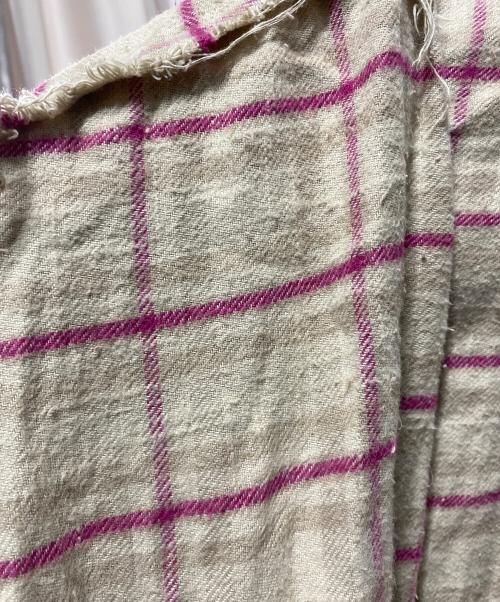 R13（アールサーティン）R13 (アールサーティン) カットオフチェックシャツ ベージュ サイズ:Mの古着・服飾アイテム