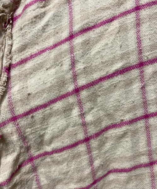 R13（アールサーティン）R13 (アールサーティン) カットオフチェックシャツ ベージュ サイズ:Mの古着・服飾アイテム