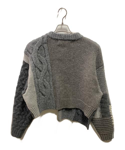 LEINWANDE（ラインヴァンド）LEINWANDE (ラインヴァンド) Intarsia Cable Cardigan グレー サイズ:FREEの古着・服飾アイテム