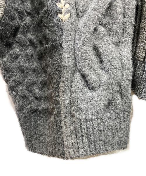 LEINWANDE（ラインヴァンド）LEINWANDE (ラインヴァンド) Intarsia Cable Cardigan グレー サイズ:FREEの古着・服飾アイテム