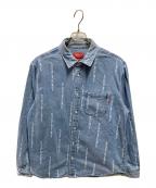 SUPREMEシュプリーム）の古着「Logo Stripe Jacquard Denim Shirt」｜インディゴ