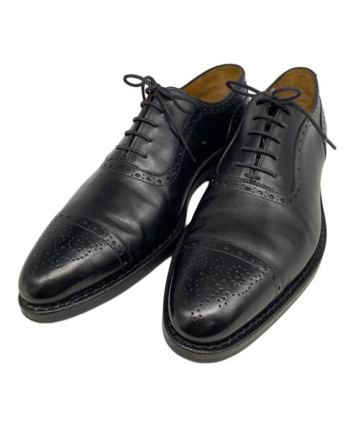 Jalan Sriwijaya（ジャランスリウァヤ）Jalan Sriwijaya (ジャランスリウァヤ) セミブローグ レザーソール ビジネスシューズ ブラック サイズ:71/2の古着・服飾アイテム