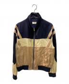 Saint Laurent Parisサンローランパリ）の古着「シルクテディボンバージャケット」｜ネイビー×ベージュ