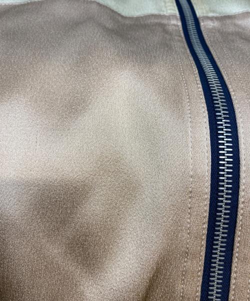 Saint Laurent Paris（サンローランパリ）Saint Laurent Paris (サンローランパリ) シルクテディボンバージャケット ネイビー×ベージュ サイズ:50の古着・服飾アイテム