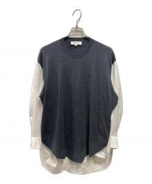 ENFOLD（エンフォルド）の古着「COMBI LONG-SHIRT」｜グレー×ホワイト