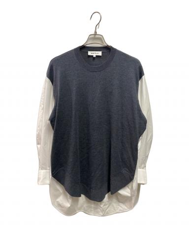 美品 ENFOLD 25AW COMBI LONG-SHIRT 38 ホワイト 中古・古着通販】ENFOLD (エンフォルド) COMBI LONG-SHIRT グレー