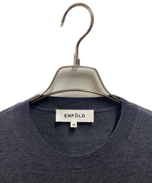 ENFOLD（エンフォルド）ENFOLD (エンフォルド) COMBI LONG-SHIRT グレー×ホワイト サイズ:38の古着・服飾アイテム