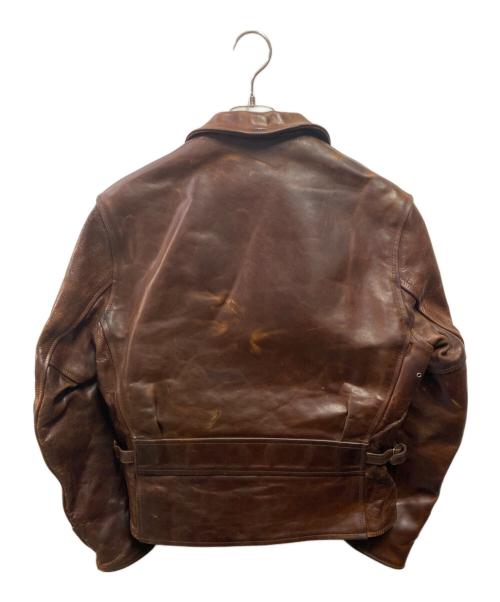 Aero LEATHER（エアロレザー）Aero LEATHER (エアロレザー) ハーフベルテッドジャケット ブラウン サイズ:36の古着・服飾アイテム