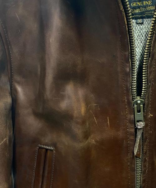 Aero LEATHER（エアロレザー）Aero LEATHER (エアロレザー) ハーフベルテッドジャケット ブラウン サイズ:36の古着・服飾アイテム