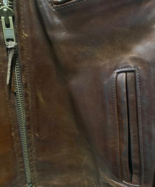 Aero LEATHER（エアロレザー）Aero LEATHER (エアロレザー) ハーフベルテッドジャケット ブラウン サイズ:36の古着・服飾アイテム