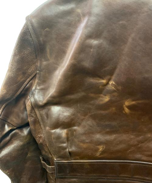 Aero LEATHER（エアロレザー）Aero LEATHER (エアロレザー) ハーフベルテッドジャケット ブラウン サイズ:36の古着・服飾アイテム