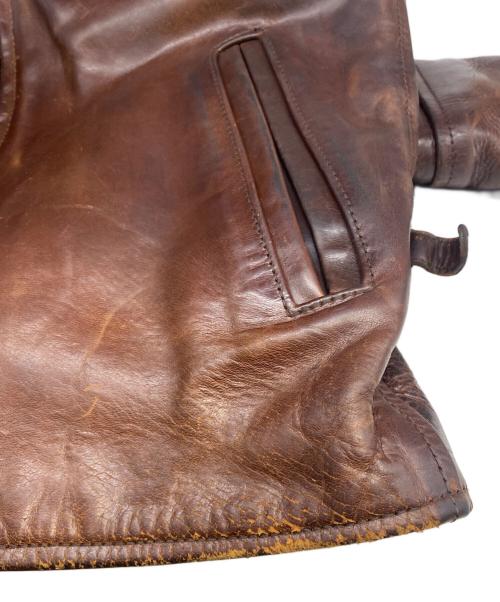 Aero LEATHER（エアロレザー）Aero LEATHER (エアロレザー) ハーフベルテッドジャケット ブラウン サイズ:36の古着・服飾アイテム