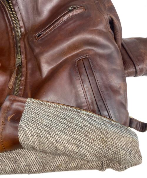 Aero LEATHER（エアロレザー）Aero LEATHER (エアロレザー) ハーフベルテッドジャケット ブラウン サイズ:36の古着・服飾アイテム