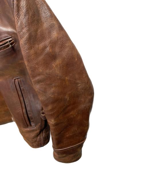 Aero LEATHER（エアロレザー）Aero LEATHER (エアロレザー) ハーフベルテッドジャケット ブラウン サイズ:36の古着・服飾アイテム