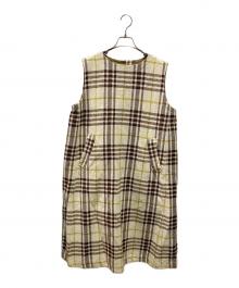 45R（フォーティファイブ・アール）の古着「インドコットンヘリンボンのジャンパードレス」｜ベージュ