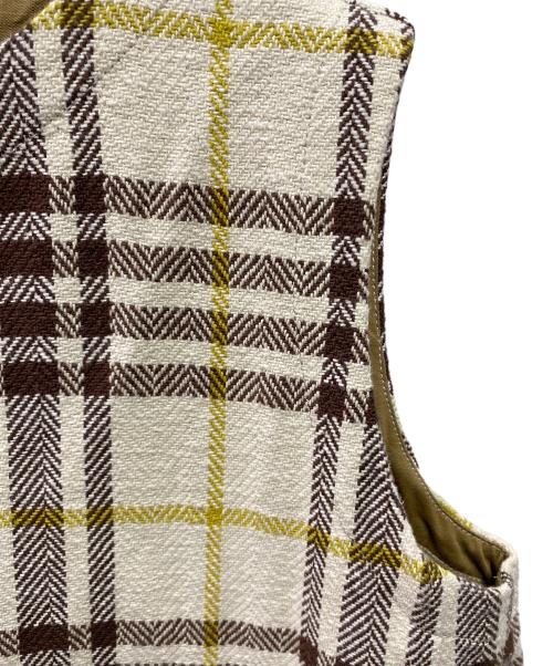 45R（フォーティファイブ・アール）45R (フォーティファイブ・アール) インドコットンヘリンボンのジャンパードレス ベージュ サイズ:-の古着・服飾アイテム