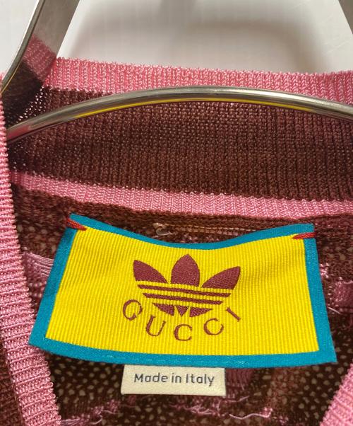 GUCCI（グッチ）GUCCI (グッチ) adidas (アディダス) Wool Jacquard Sweater レッド サイズ:Ｍの古着・服飾アイテム