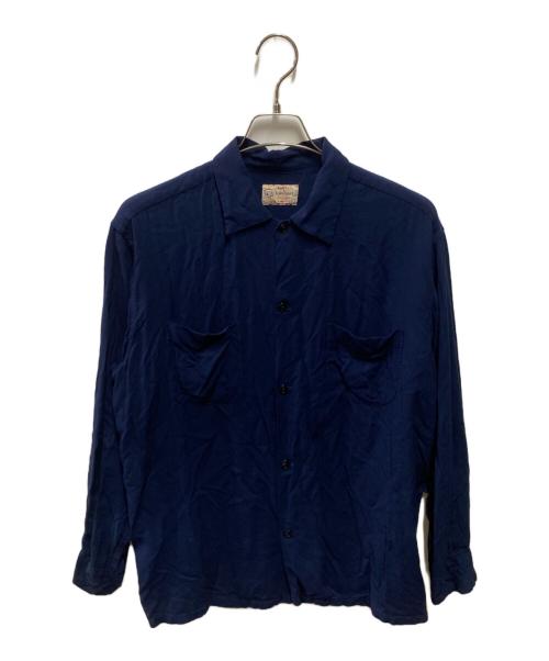 TOWN CRAFT（タウンクラフト）TOWN CRAFT (タウンクラフト) HIGH!STANDARD (ハイスタンダード) 復刻レーヨンシャツ ネイビー サイズ:Mの古着・服飾アイテム