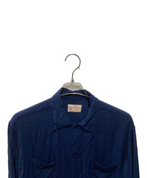 TOWN CRAFT（タウンクラフト）TOWN CRAFT (タウンクラフト) HIGH!STANDARD (ハイスタンダード) 復刻レーヨンシャツ ネイビー サイズ:Mの古着・服飾アイテム