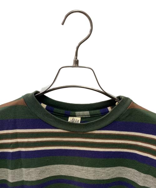 stussy（ステューシー）stussy (ステューシー) 80-90s ボーダーカットソー グリーン サイズ:Ｍの古着・服飾アイテム