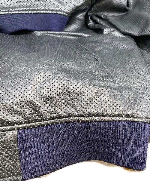 OLD STUSSY（オールドステューシー）OLD STUSSY (オールドステューシー) Sロゴパンチングレザージャケット ブラック サイズ:Мの古着・服飾アイテム