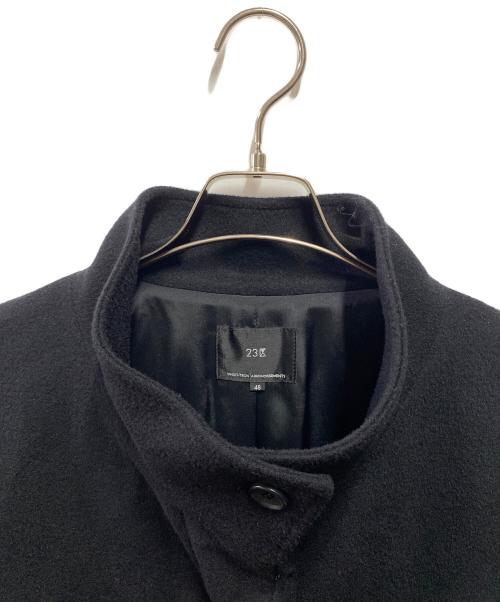 23区（ニジュウサンク）23区 (ニジュウサンク) ウールカシミヤビーバー スタンドカラー コート ブラック サイズ:48の古着・服飾アイテム