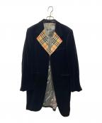 BURBERRY BLACK LABELバーバリーブラックレーベル）の古着「ベロアコート」｜ブラック