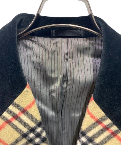 BURBERRY BLACK LABEL（バーバリーブラックレーベル）BURBERRY BLACK LABEL (バーバリーブラックレーベル) ベロアコート ブラック サイズ:Lの古着・服飾アイテム