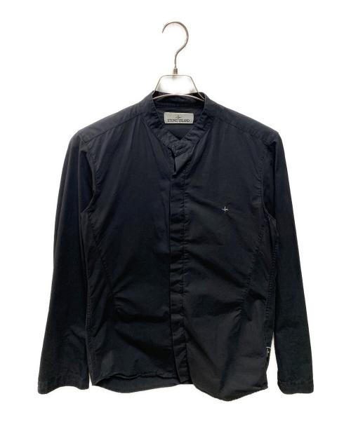STONE ISLAND（ストーンアイランド）STONE ISLAND (ストーンアイランド) バンドカラーシャツ ブラック サイズ:Ｓの古着・服飾アイテム
