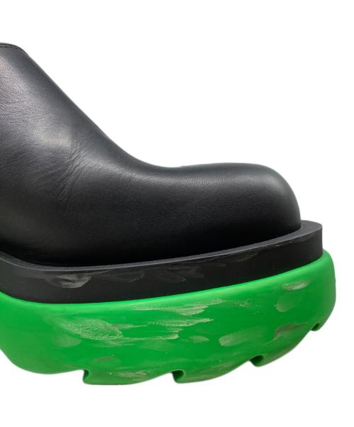 BOTTEGA VENETA（ボッテガベネタ）BOTTEGA VENETA (ボッテガベネタ) レザークロッグサンダル ブラック×グリーン サイズ:39の古着・服飾アイテム