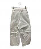 H BEAUTY&YOUTHエイチ ビューティー&ユース）の古着「コットンツイルバレルパンツ」｜ホワイト