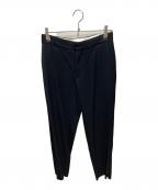 DRAWERドゥロワー）の古着「センタープレス ウールツイルパンツ」｜ブラック