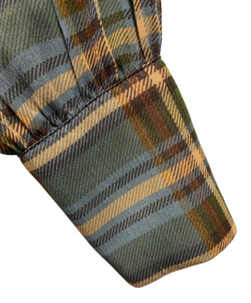 LAUREN RALPH LAUREN（ローレンラルフローレン）LAUREN RALPH LAUREN (ローレンラルフローレン) プラッドタイネックロングワンピース ブラウン サイズ:00の古着・服飾アイテム