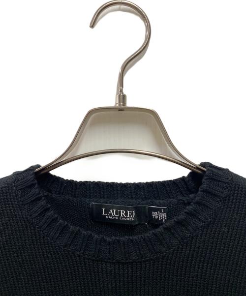 LAUREN RALPH LAUREN（ローレンラルフローレン）LAUREN RALPH LAUREN (ローレンラルフローレン) インターシャニット ブラック サイズ:XXSの古着・服飾アイテム