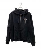 CHROME HEARTSクロムハーツ）の古着「SWTSHRT HD ZIP バックアーチロゴプリントジップ パーカー」｜ブラック