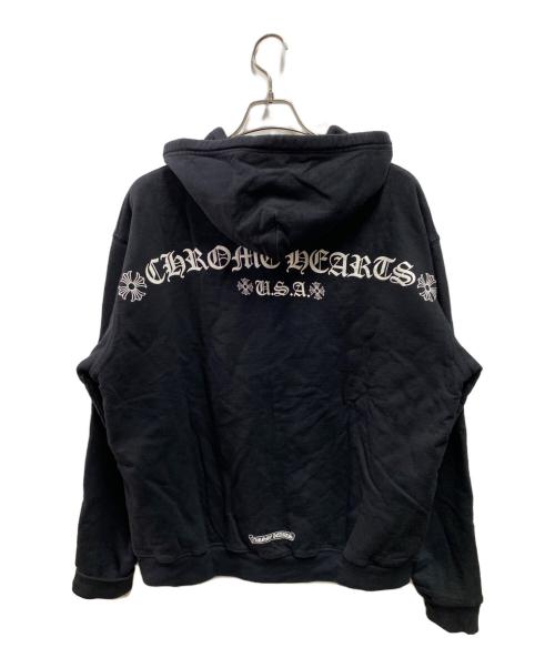 CHROME HEARTS（クロムハーツ）CHROME HEARTS (クロムハーツ) SWTSHRT HD ZIP バックアーチロゴプリントジップ パーカー ブラック サイズ:Мの古着・服飾アイテム